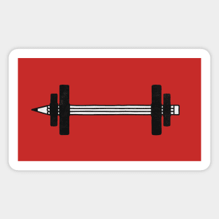 Keep practicing - Dumbbell and pencil Sticker